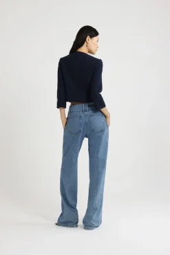 Veste courte en tweed de coton bio léger