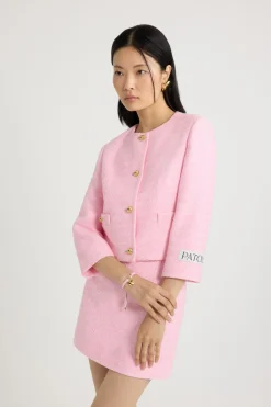 Veste courte en tweed de coton bio léger