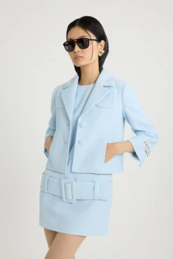 Veste courte en tweed de coton bio léger
