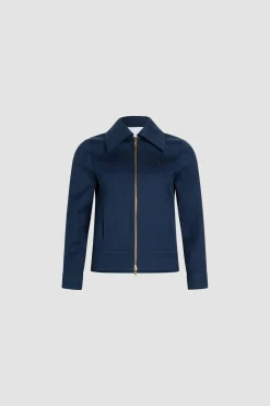 Veste courte zippée en sergé de coton bio