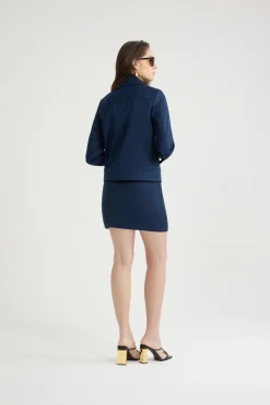 Veste courte zippée en sergé de coton bio