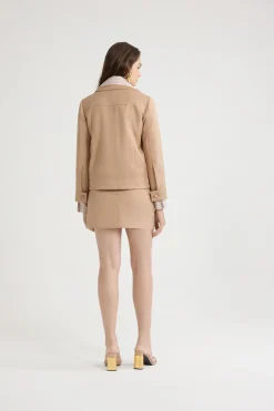 Veste courte zippée en sergé de coton bio