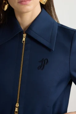 Veste courte zippée en sergé de coton bio