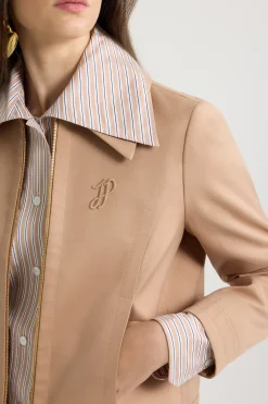 Veste courte zippée en sergé de coton bio