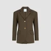 Veste oversize ceinturée en gabardine de coton bio