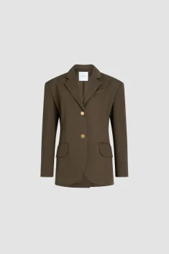 Veste oversize ceinturée en gabardine de coton bio