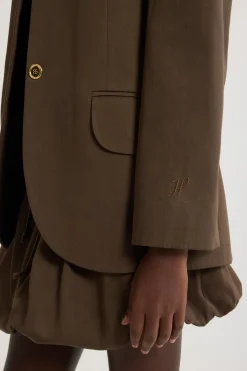Veste oversize ceinturée en gabardine de coton bio