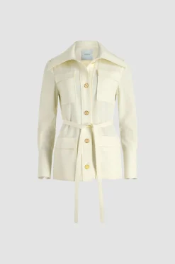 Veste safari en sergé de laine technique éco-responsable