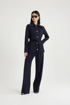 Veste safari en sergé de laine technique éco-responsable