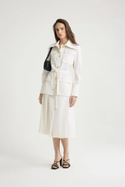 Veste safari en sergé de laine technique éco-responsable