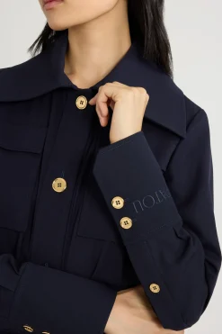 Veste safari en sergé de laine technique éco-responsable
